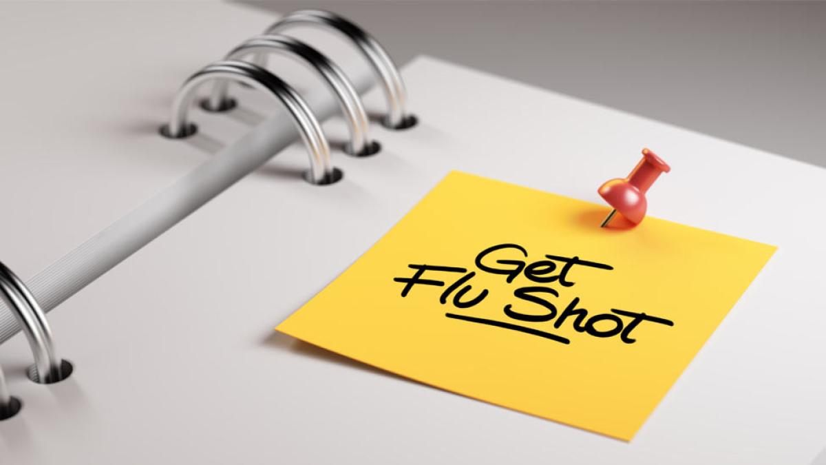 post-it note saying Get Flu Shot