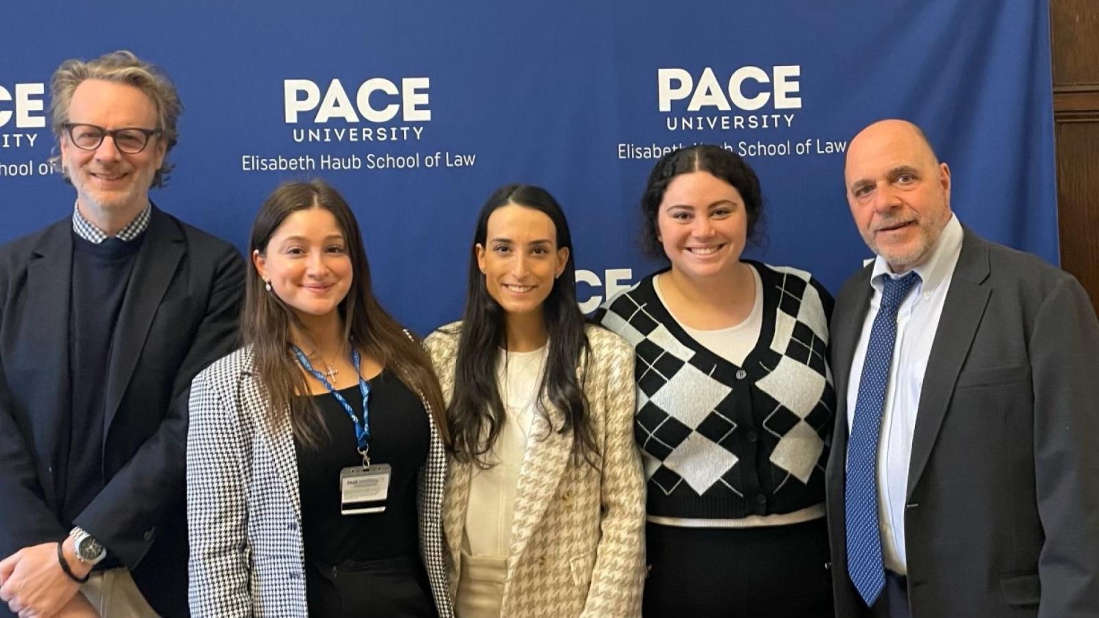 A photo from when the Elisabeth Haub School of Law at Pace University hosted the 2024 Regional Round for the Americas and Caribbean of the International Criminal Court Moot Court Competition (ICC Moot)
