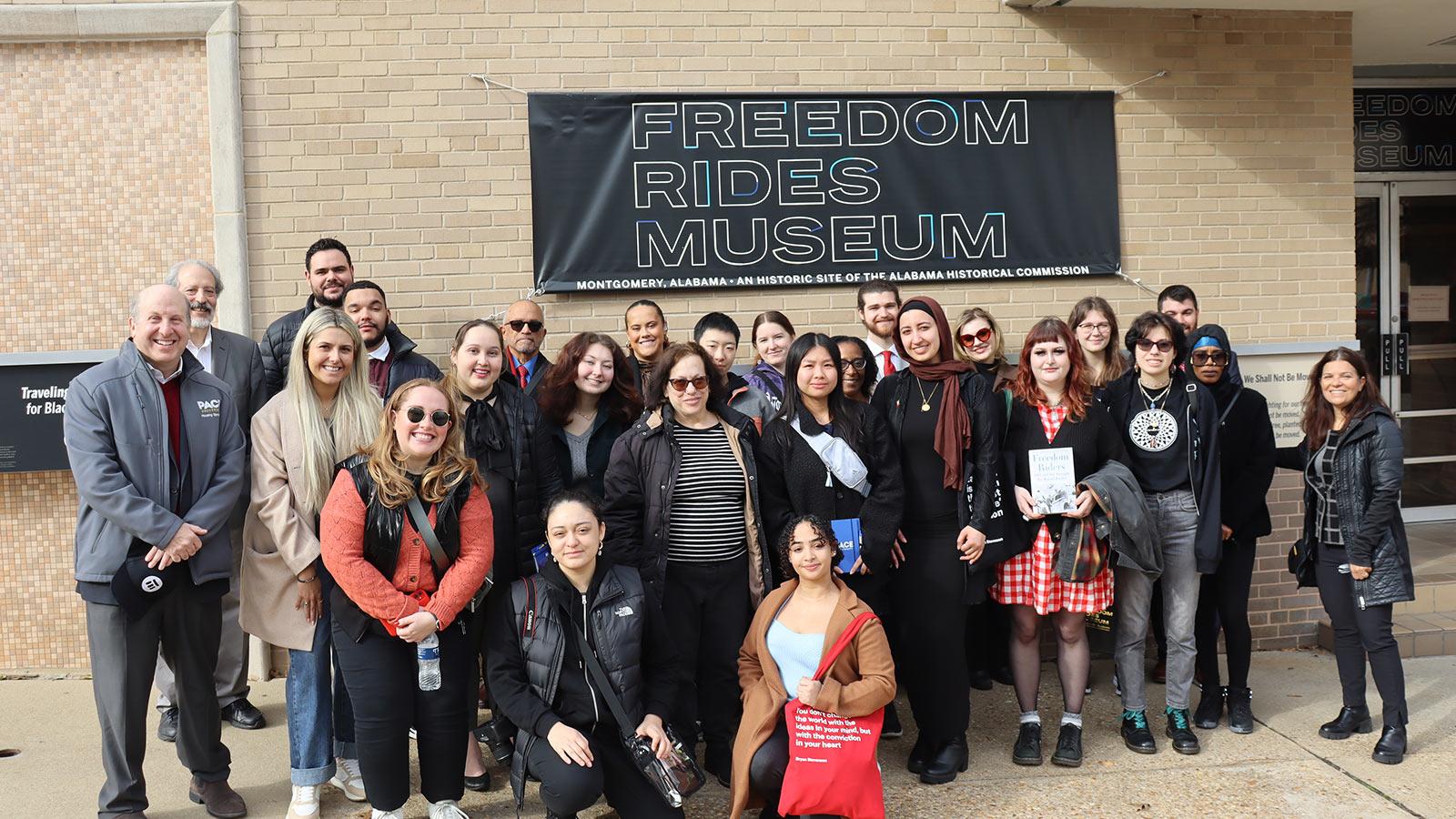 Pace students and faculty at the Freedom Rights Museum