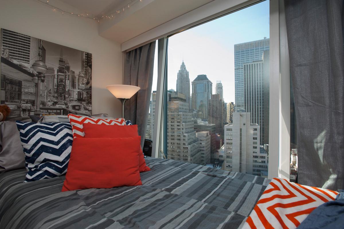 View of the NYC skyline from one of the residential halls.