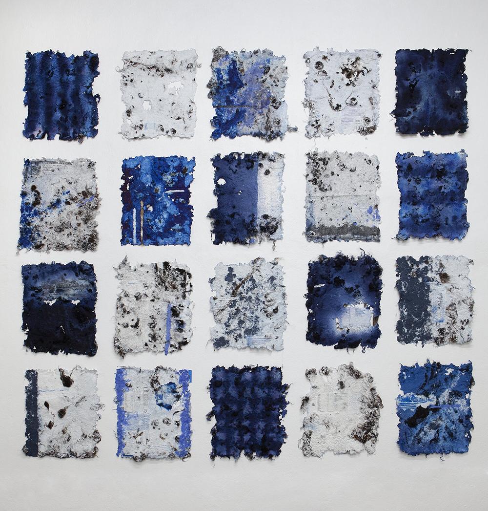 blue and white art