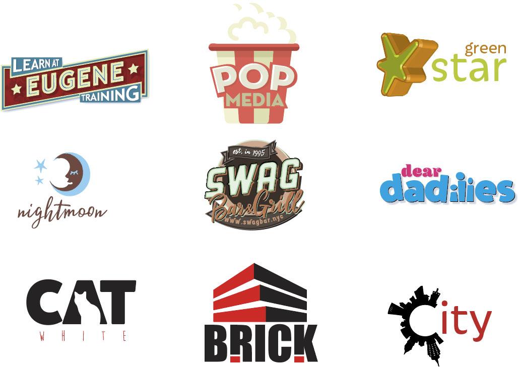 Certificate in Digital Graphic Design classwork logos