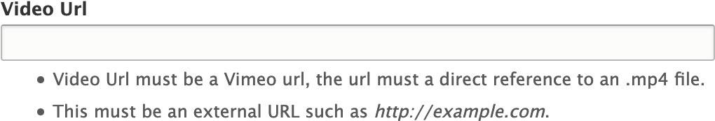 CMS Video URL field