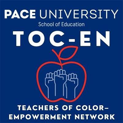 logo with three fists and an apple