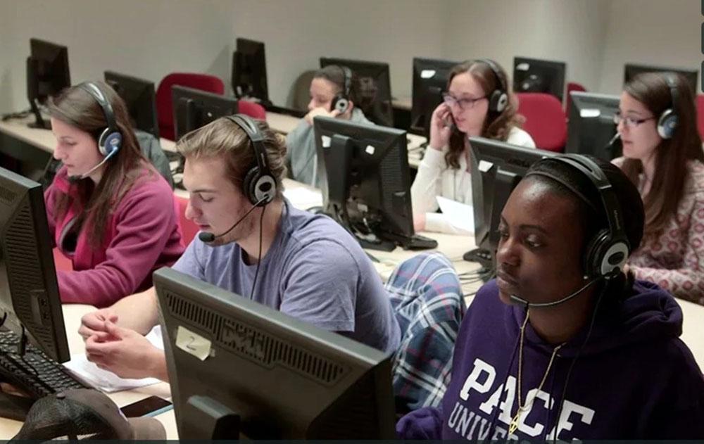 Pace students working at Pace Connect research center