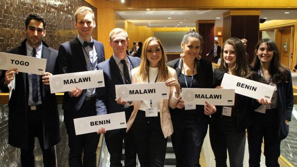 Students representing a number of countries at the Model United Nations summit