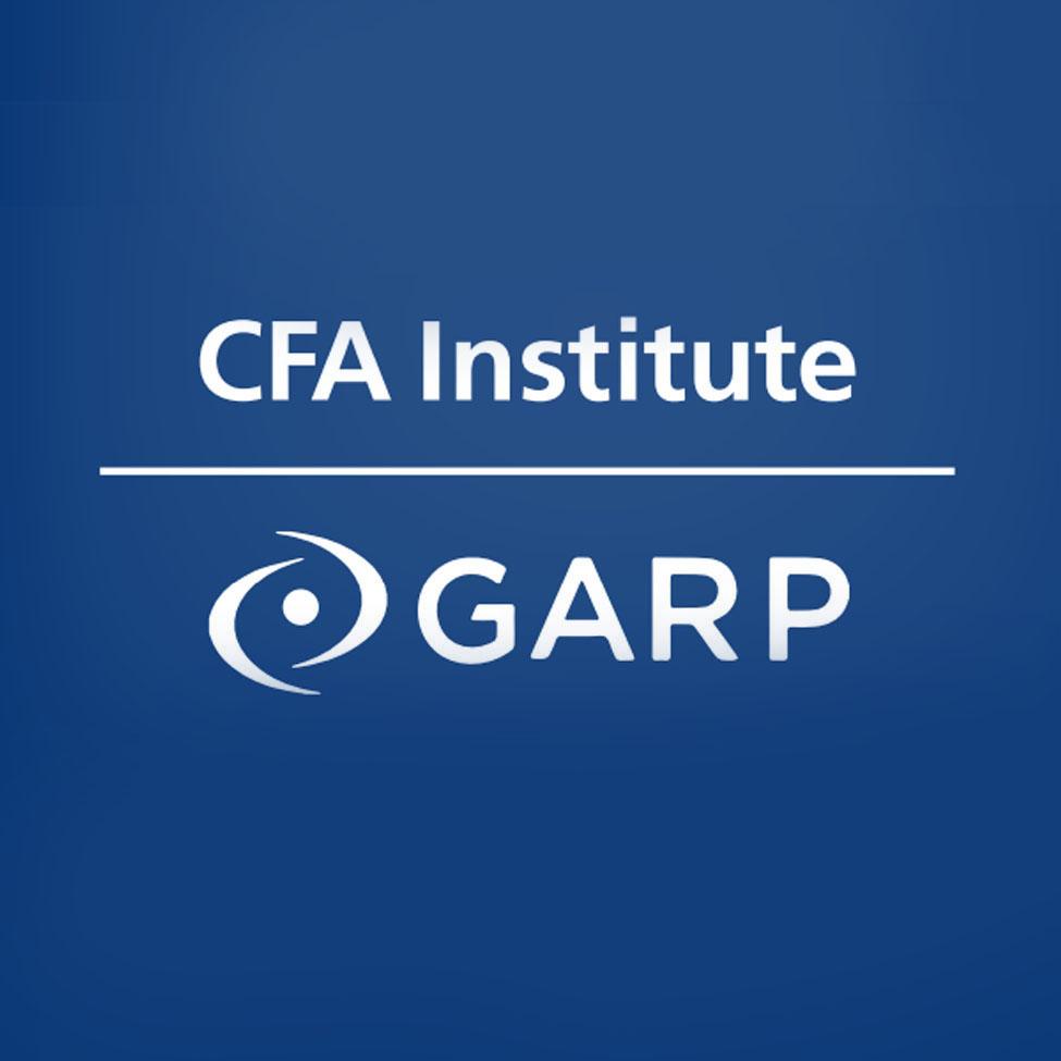 logos of CFA Institute and Global Assocation of Risk Professionals (GARP)