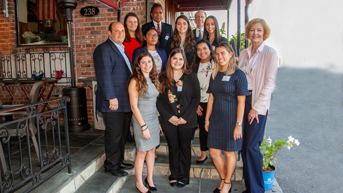 2019 Ernst & Young scholarship recipients at the honorees banquet with Lubin accounting faculty