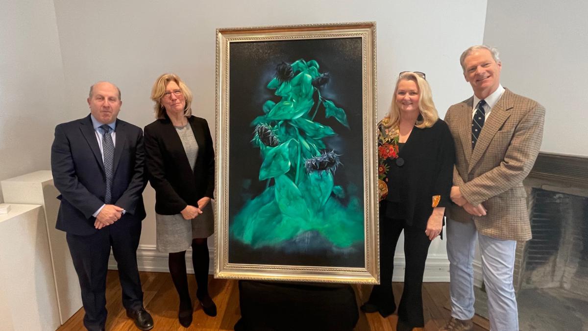 From left, Pace President Marvin Krislov, Anne Wakelee, senior director of development at Pace, and Kimberly and Steven Rockefeller at the Pace Art Gallery.