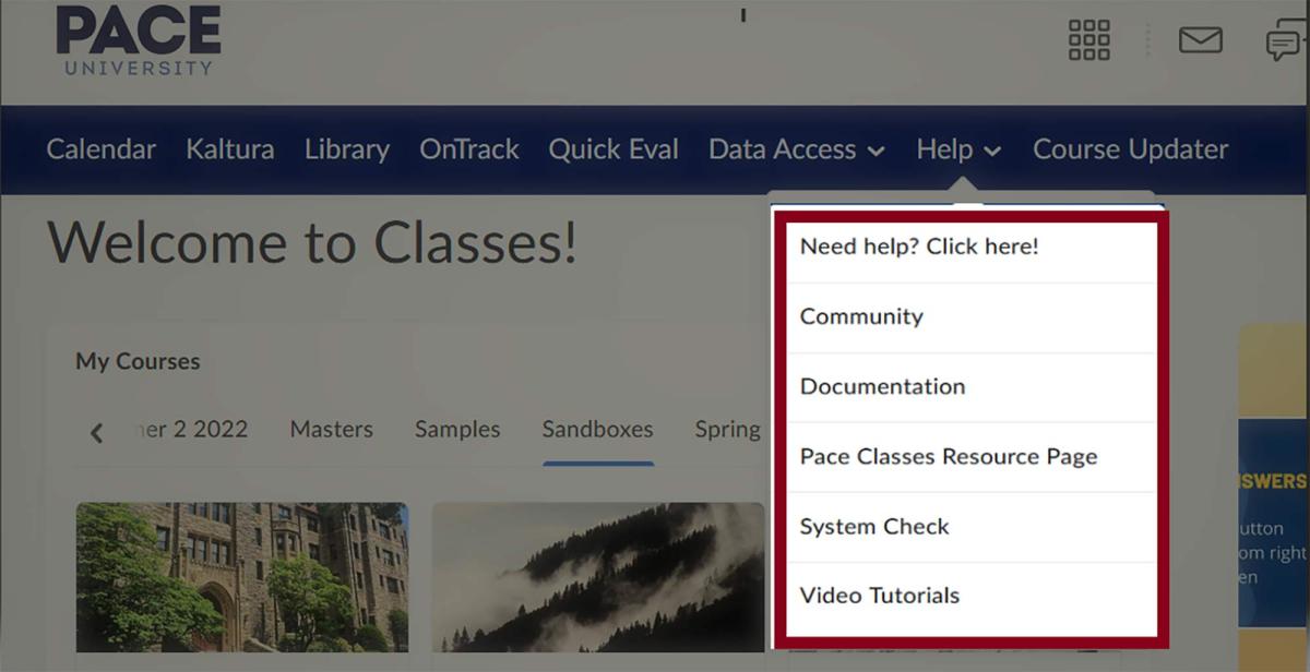 screen grab of a website with a menu bar