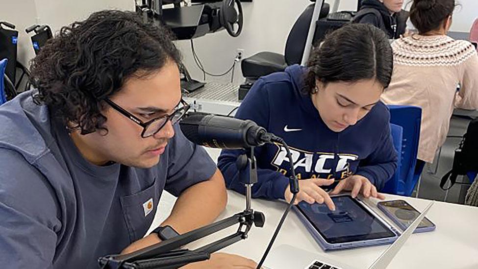 CHP students working on student-made podcasts