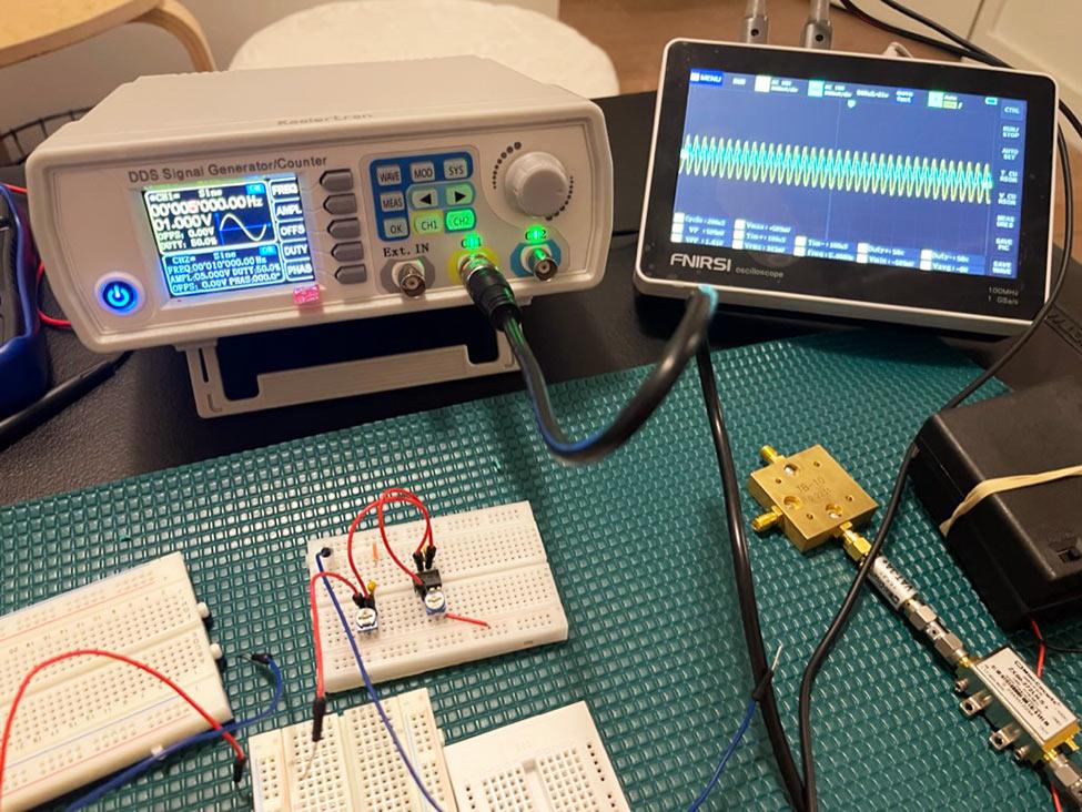 Circuits used to test radar waves for Pace University's Mathematics professor Analee Miranda's research