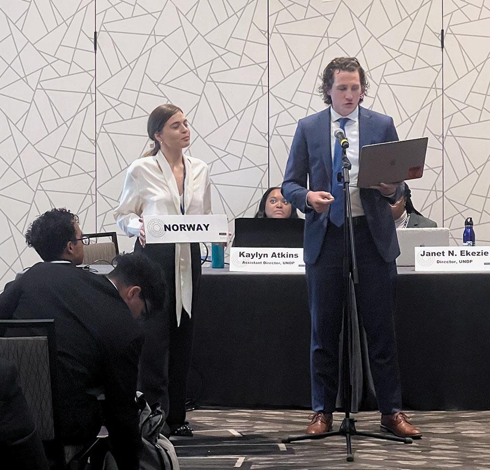 Pace University's Model United Nations students representing the delegations of the Netherlands, New Zealand, and Norway at the National Model UN Conference in Washington, D.C.