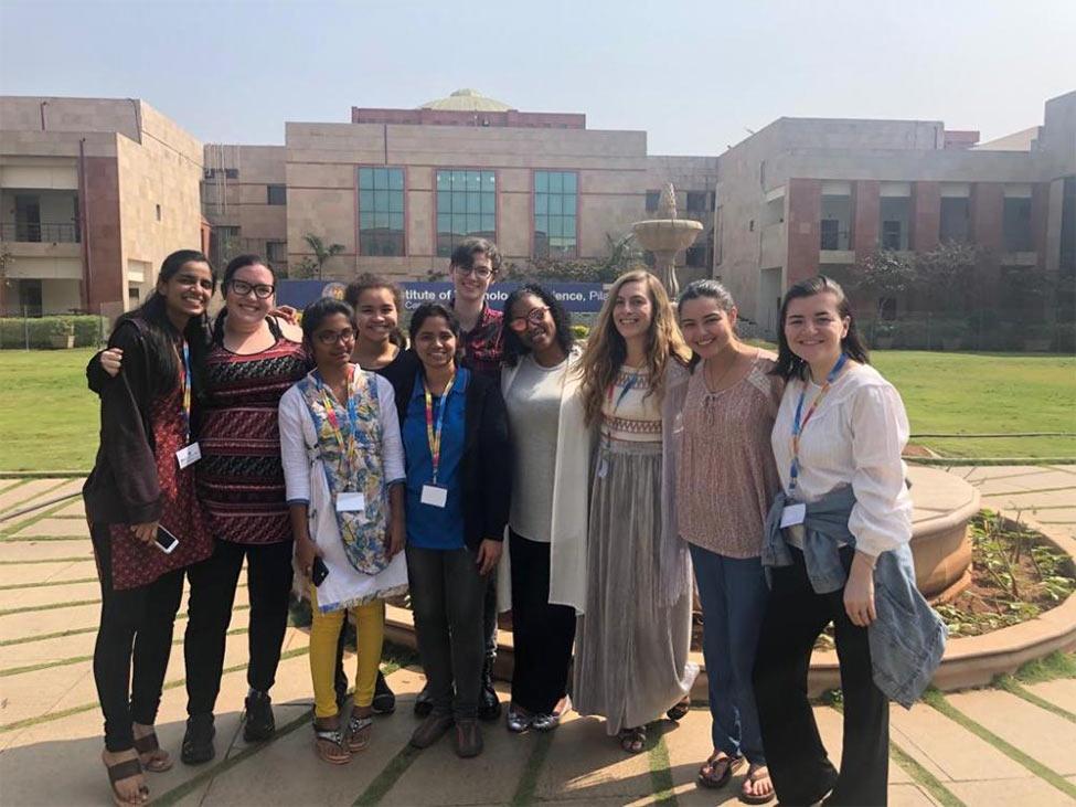 Pace psychology students posing in Goa, India. 