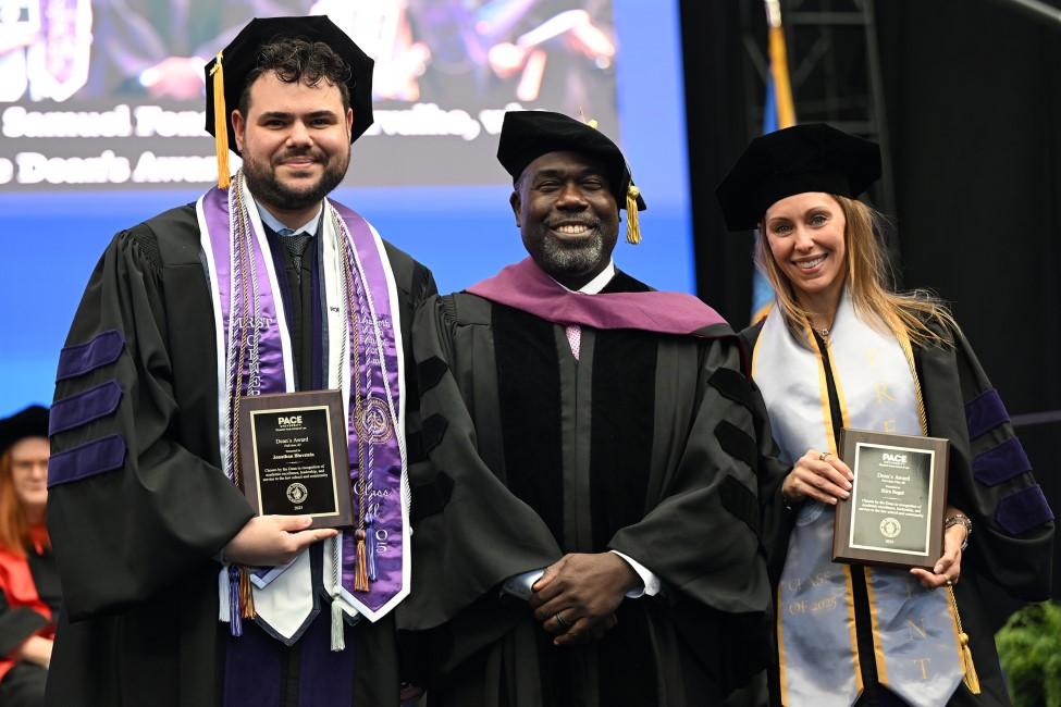 Elisabeth Haub School of Law at Pace University Dean Horace Anderson with students at 2025 Commencement