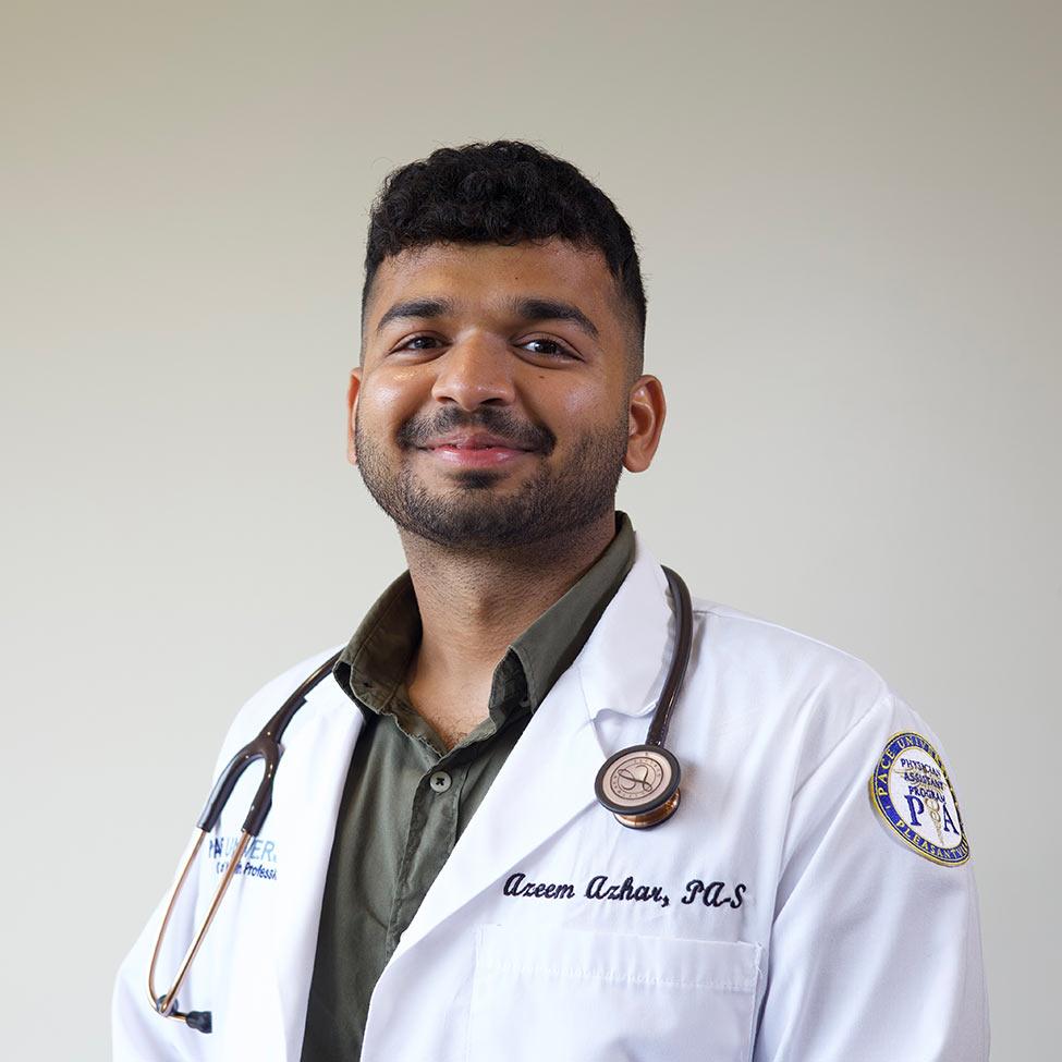 College of Health Professions PA student Azeem Azhara headshot.