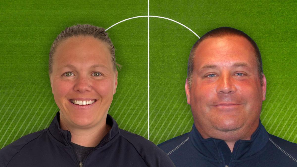 Pace University Soccer coaches, Brittany Soto and Edward Evans