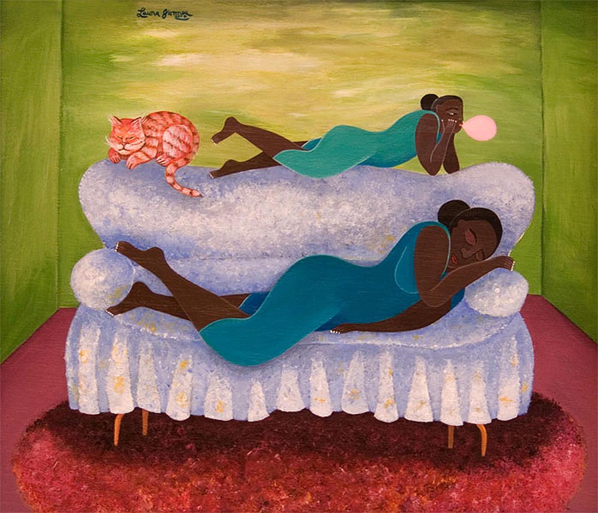 Laura James, Mother and Daughter, 2006. Painting/Acrylic on canvas, 12 x 14 in. (framed: 15 x 17 in.)