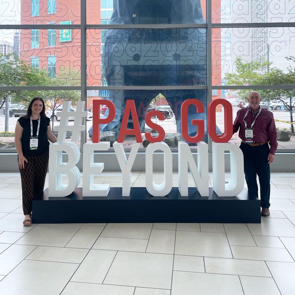 College of Health Professions Physician Assistant-Pleasantville student Raquel Sammartano with father Robert Sammartano, PA-C at 2025 AAPC conference.
