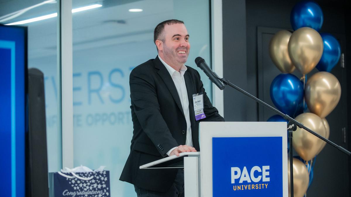 Emerging Pace University Alumni Leader Award winner Harrison C. Davies ’13.