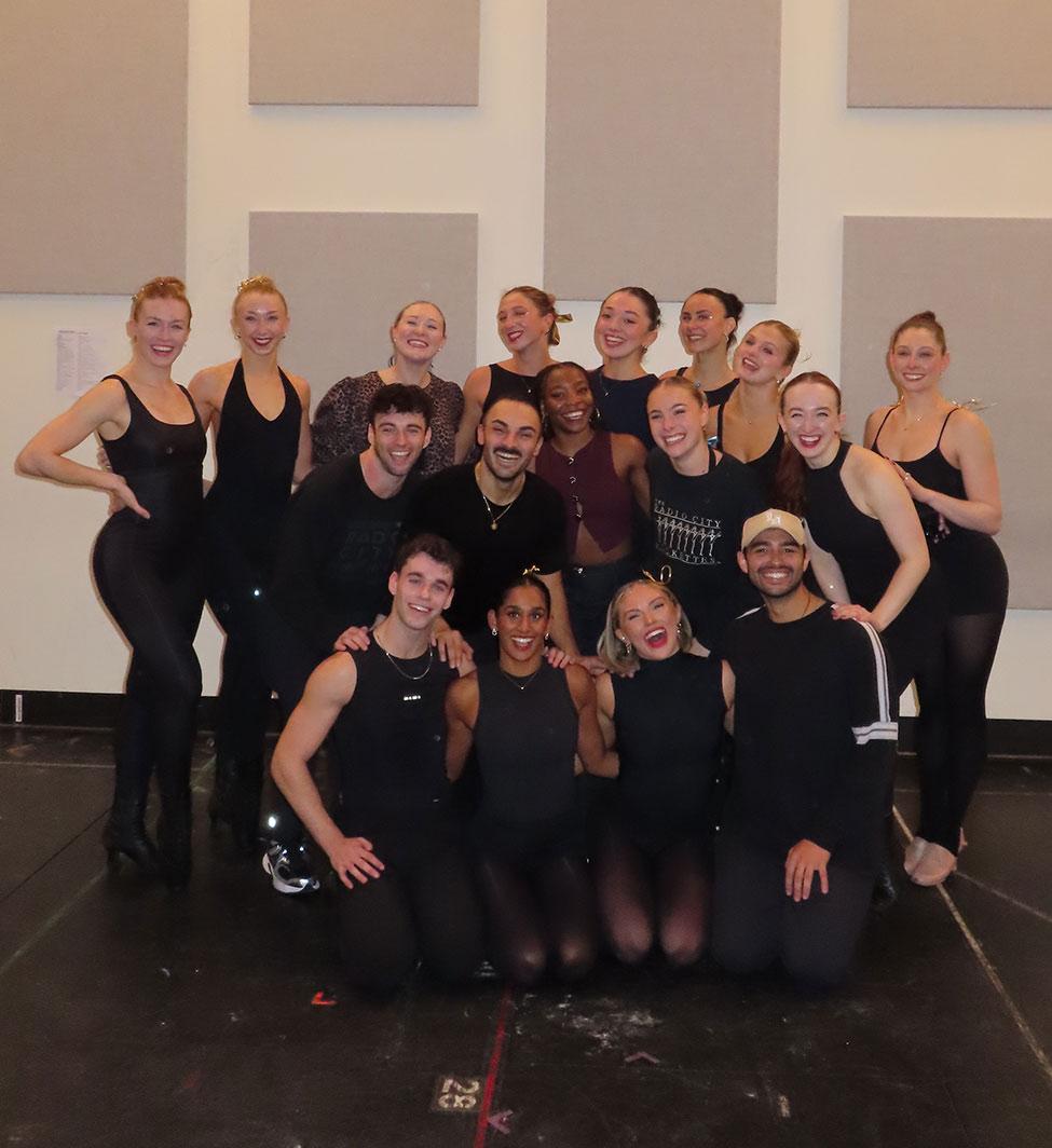 Rockettes and ensemble dancers.