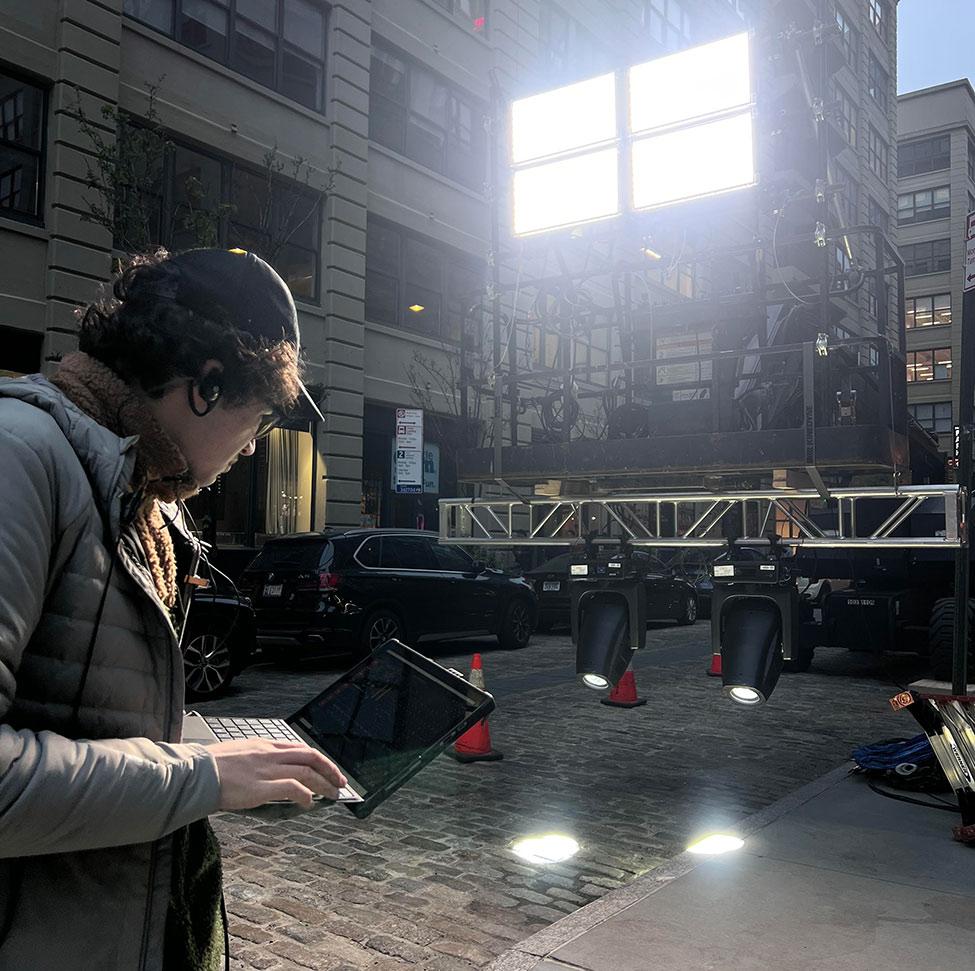 Griffyd Cole working on location in NYC.