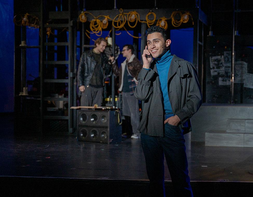 Pace student Mateo Lizcano on stage.