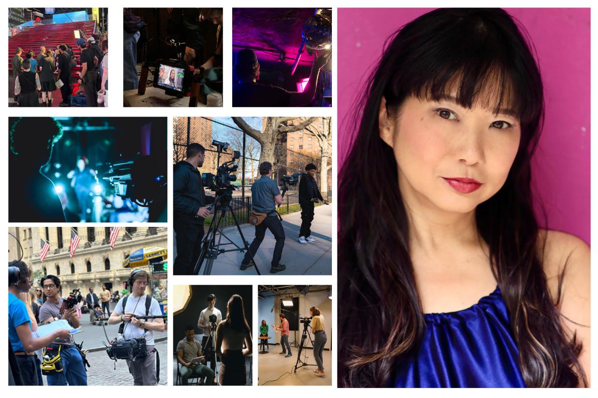 Collage of images featuring Sands College students and Di Quon Wilms.