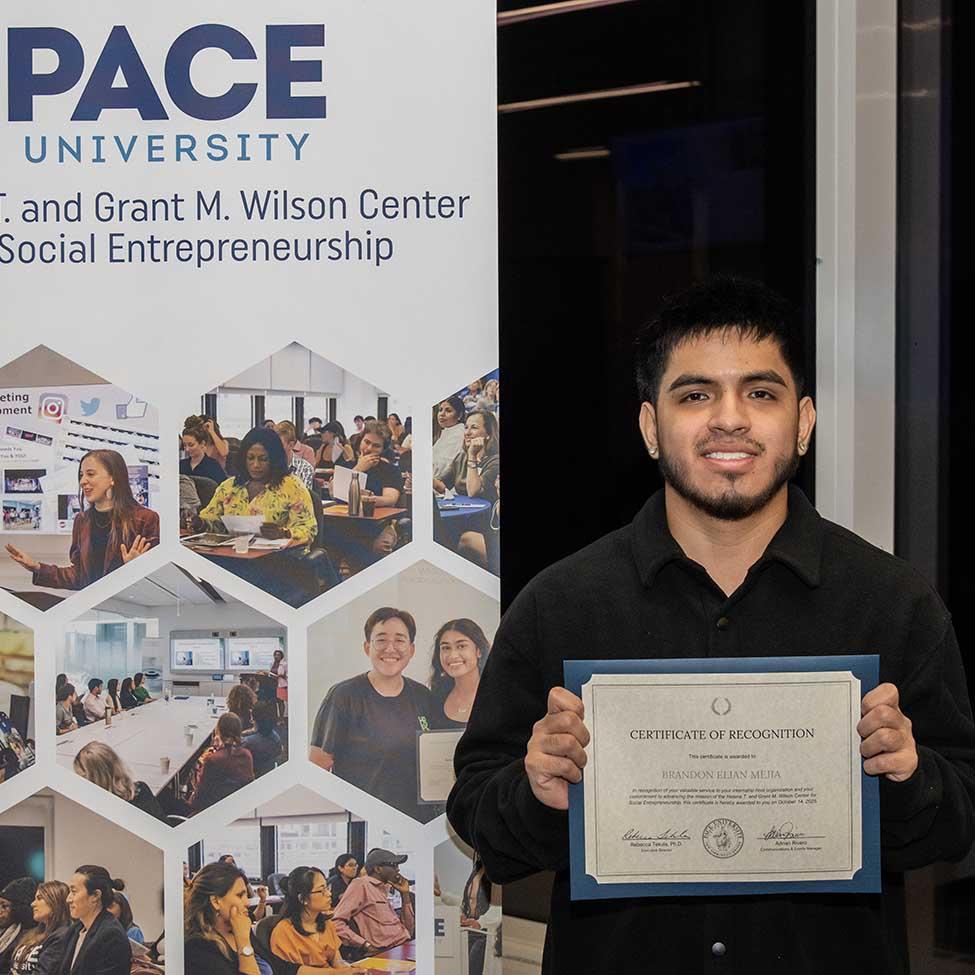 Brandon Mejia, Summer Intern at Pace University's Wilson Center.