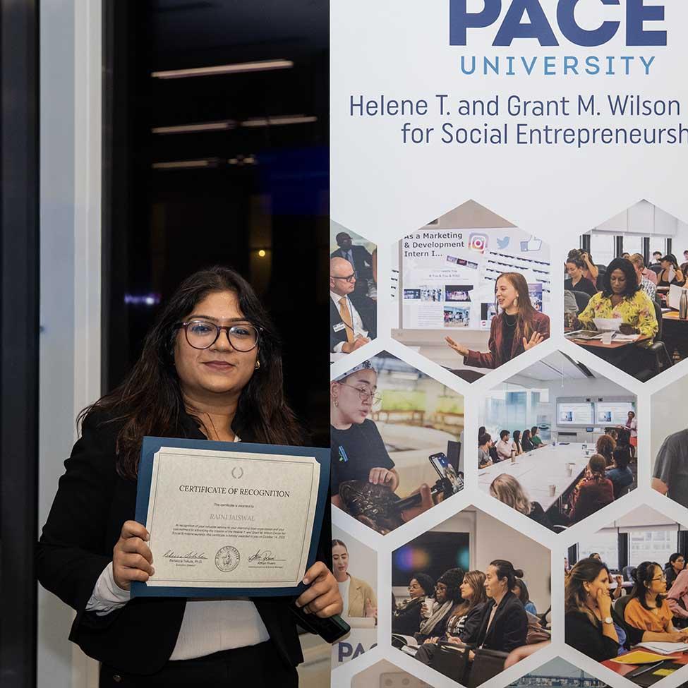 Rajni Jaiswal, Summer Intern at Pace University's Wilson Center.