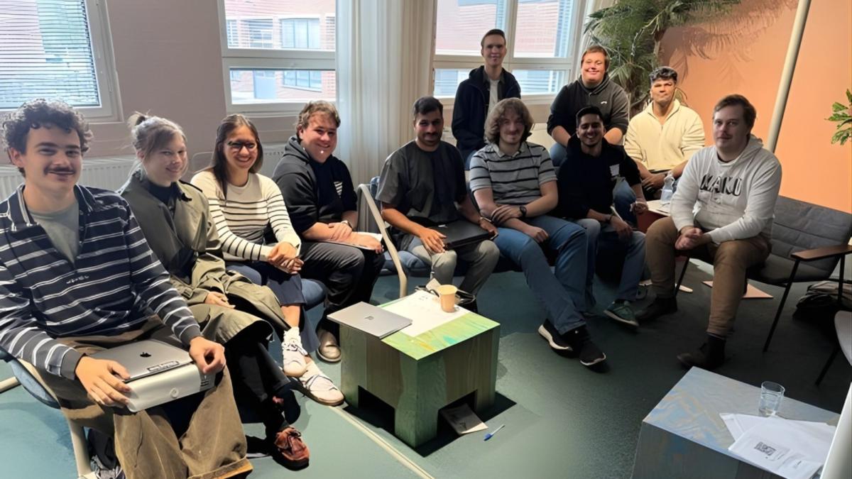 Pace Seidenberg students working together with students from Aalto University in Finland.