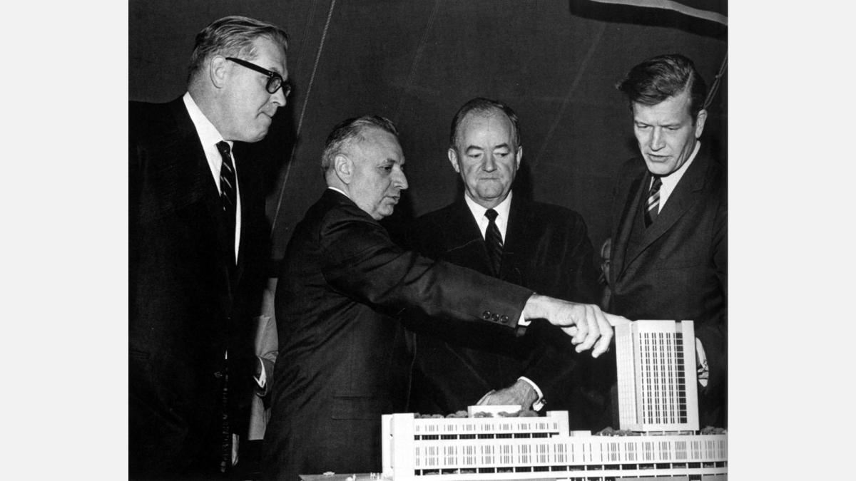 Archival photos of One Pace Plaza models