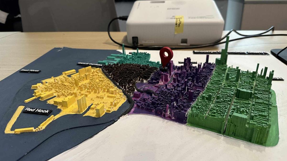 Prototype featuring a 3D map of Brooklyn at NYC Design Factory Gala