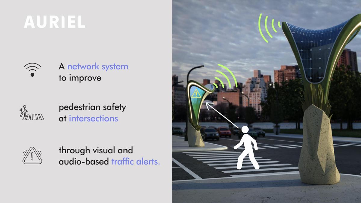 A depiction of the Auriel prototype on a New York City Street