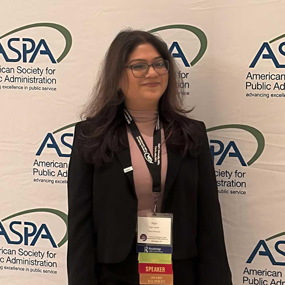 Pace University MPA student Rajni Jaiwal at an ASPA conference.