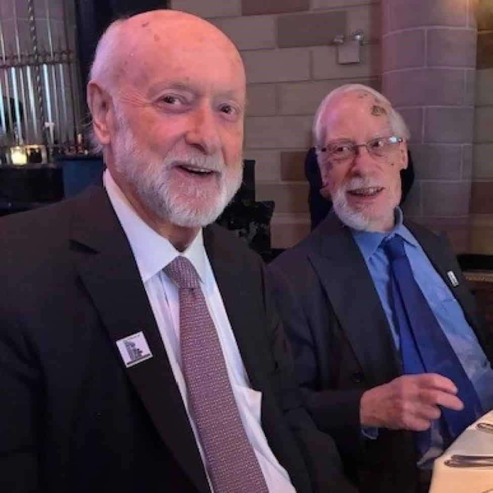 Professors Jay Carlisle and Merril Sobie sitting together
