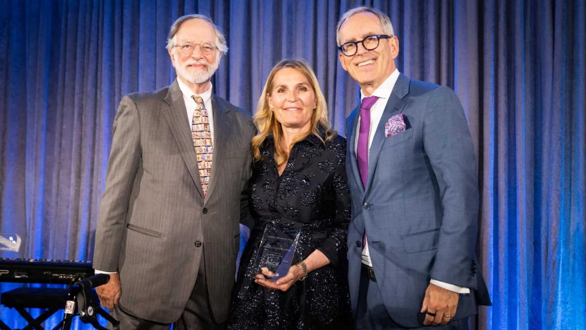 The Haub's pictured with Professor Nick Robinson at the 2026 SOPA Awards
