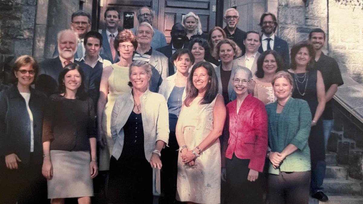 Elisabeth Haub School of Law group faculty photo on steps