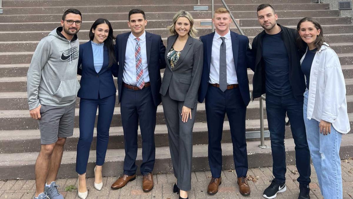 Elisabeth Haub School of Law Trial Advocacy Team standing on steps