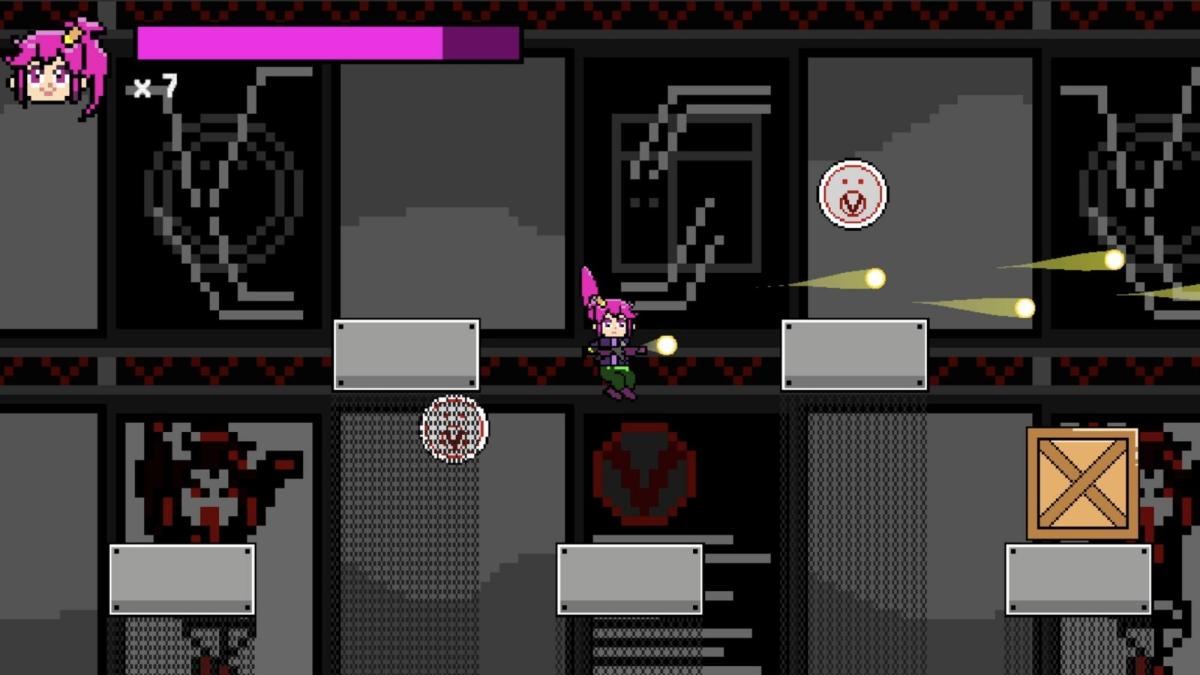 Main character in action in Brennan Moores' Blitzstrike video game