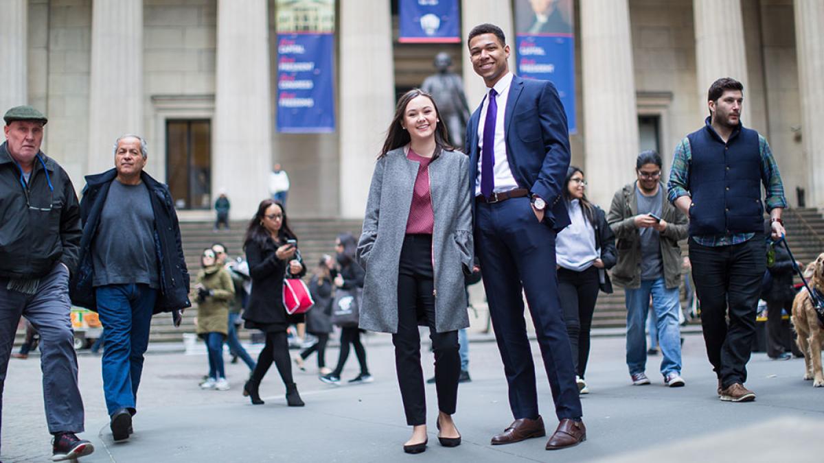 Alumni walking around NYC