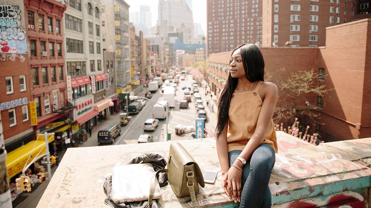 Prospective students sitting in NYC