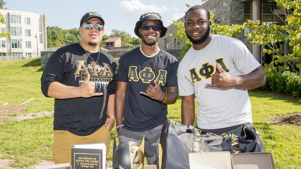 Students at the greek life fair.