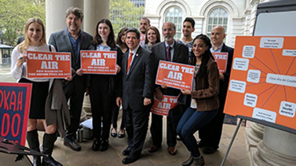 Students lobbying for clean air