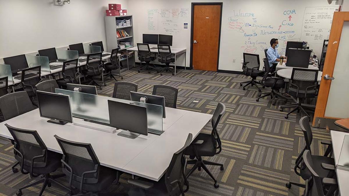 A student works Pace's new Computational Intelligence Lab