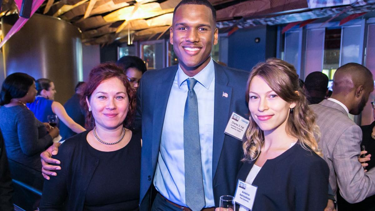 Gina Scutelnicu, Charles Fall, and Angelina at a MPASA event