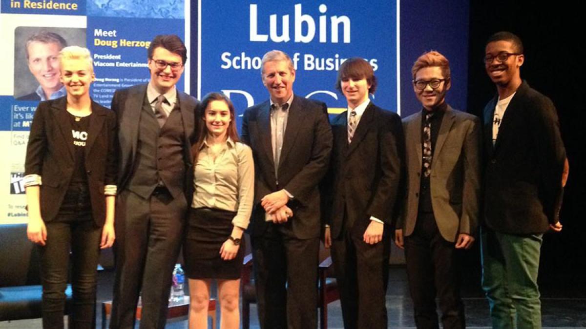Lubin students attending an Executive in Residence event on the New York City Campus