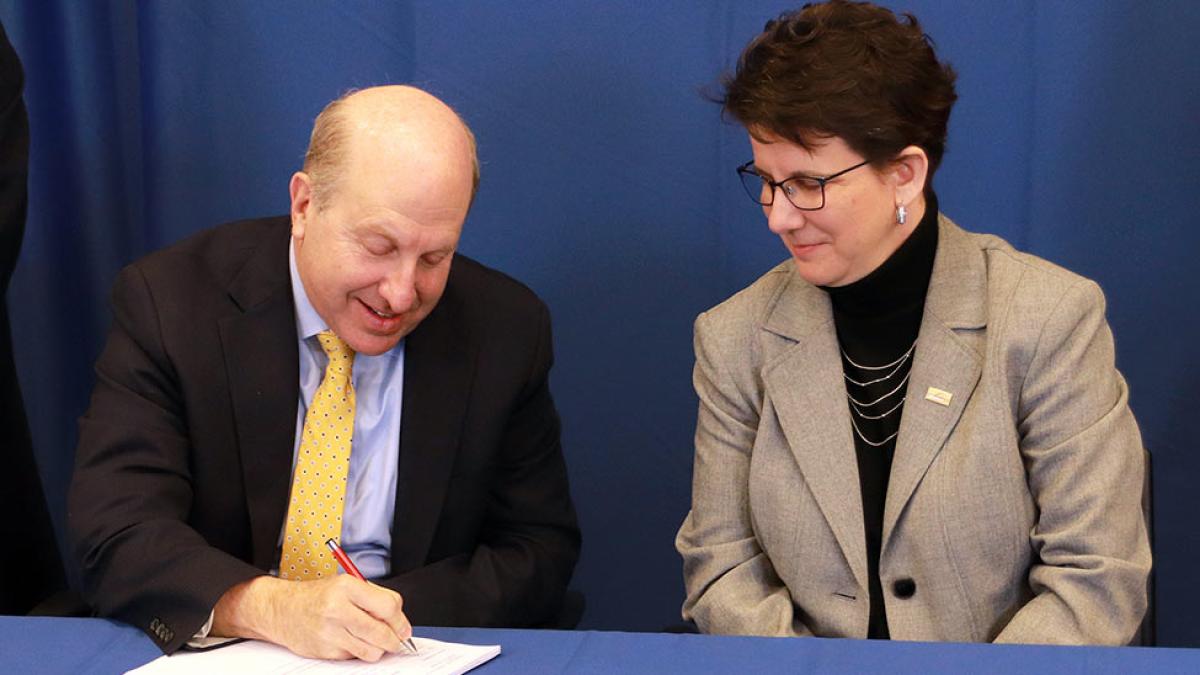 Pace President Marvin Krislov and SUNY Orange President Dr. Kristine Young