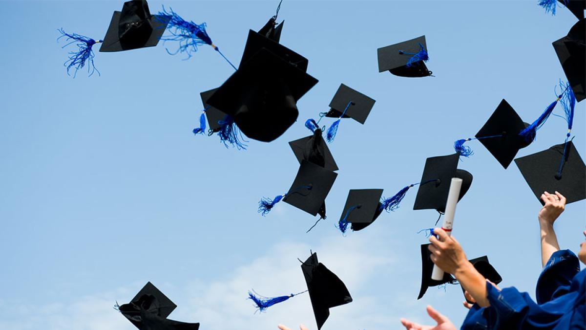 tossing graduation caps