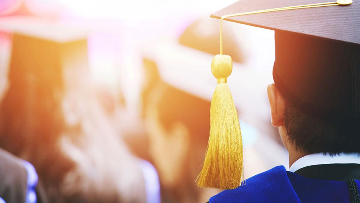 close up of graduating students